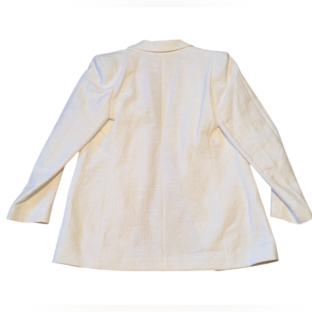 Express White Boucle Double Breasted Boyfriend Bl… - image 3